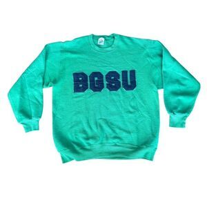 Crewneck Vintage Jerzees Sweatshirt BGSU College Large Vintage Green